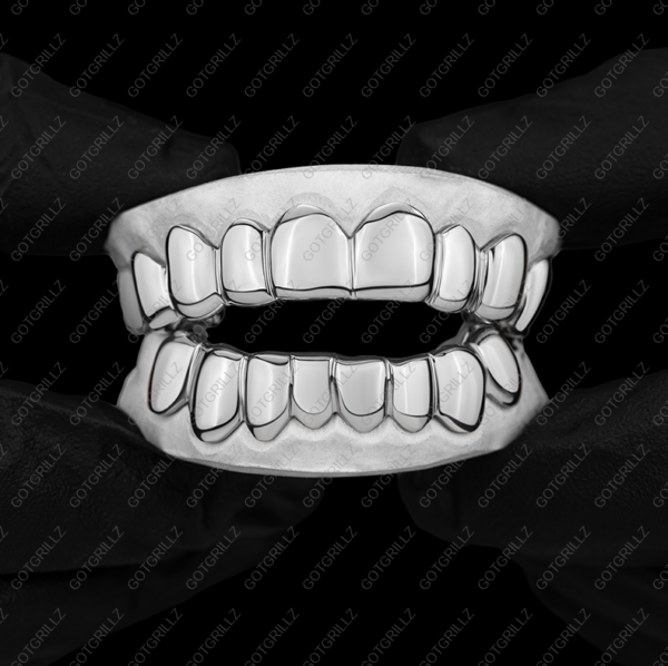 White Gold Classic Solid Gold Grillz | GotGrillz