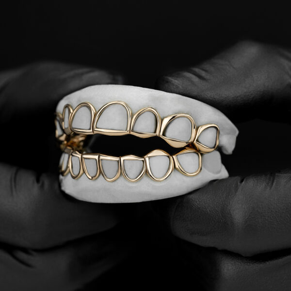 Yellow Gold Classic Polished Open Face Grillz