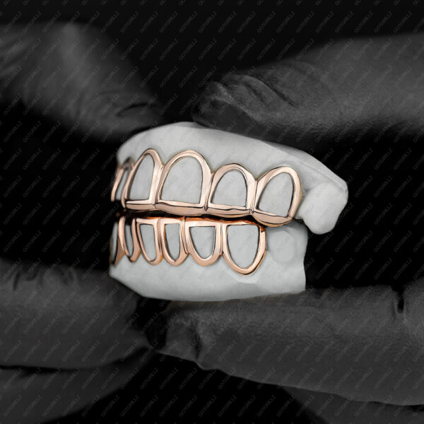 Rose Gold Classic Polished Open Face Grillz - GotGrillz