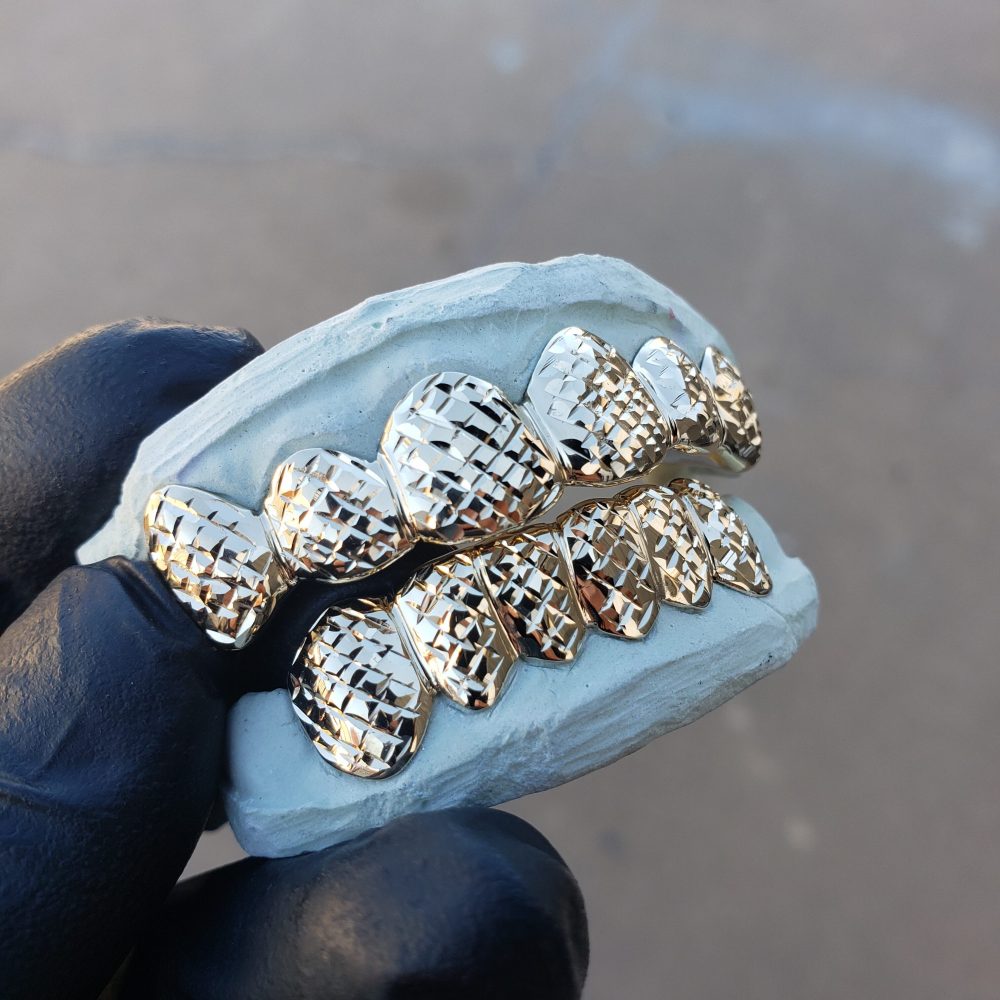 Yellow Gold Heavy Diamond Cut Grillz | GotGrillz Online