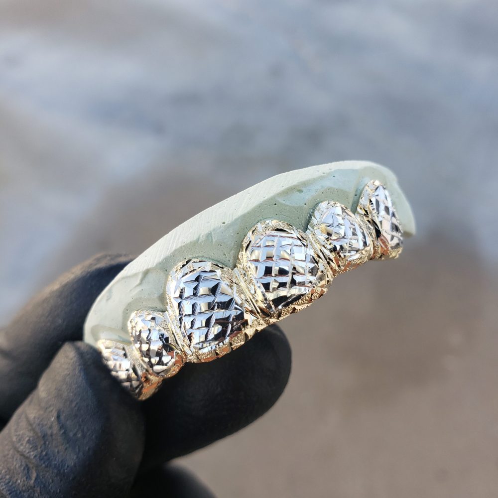 diamond cut white gold ring