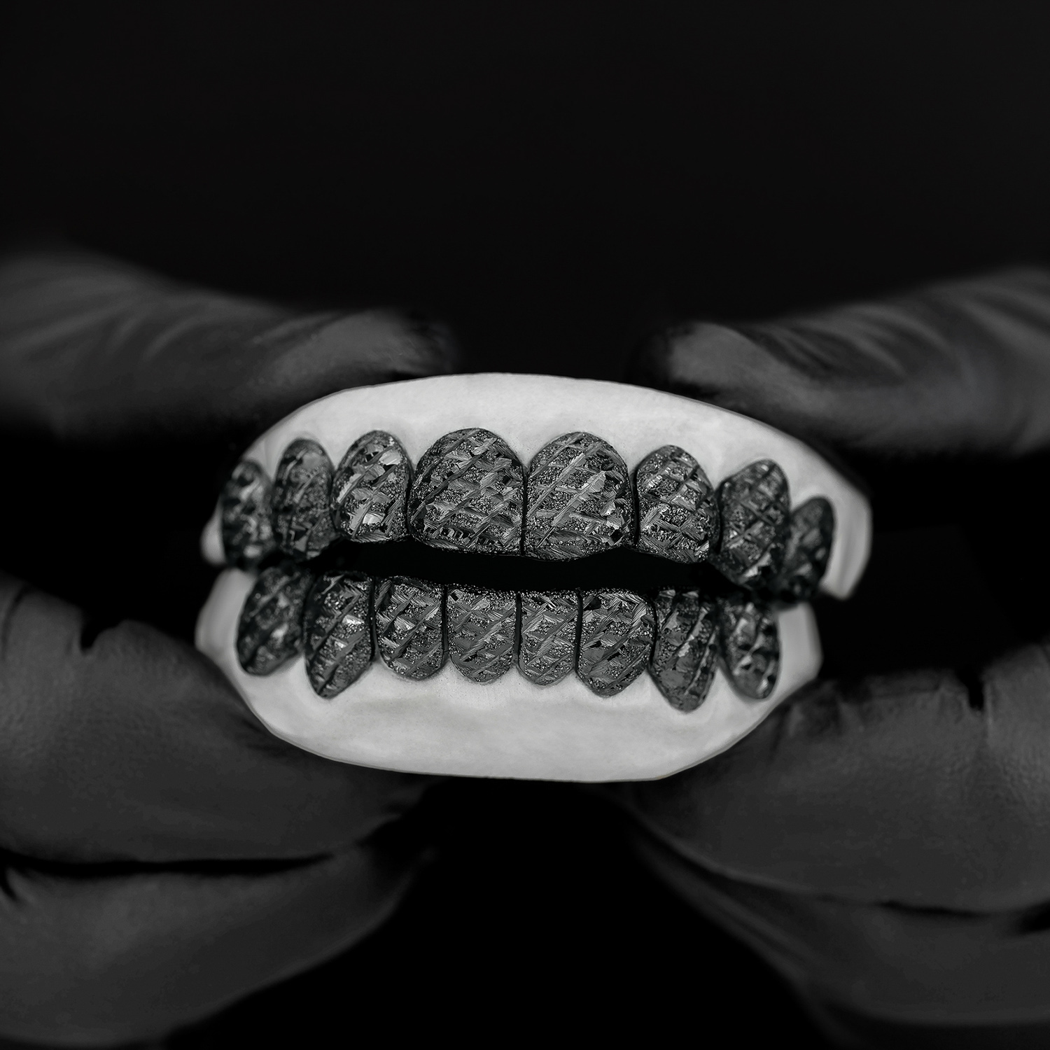 Black Gold Diamond Dust Cut Grillz at Best Price online GotGrillz
