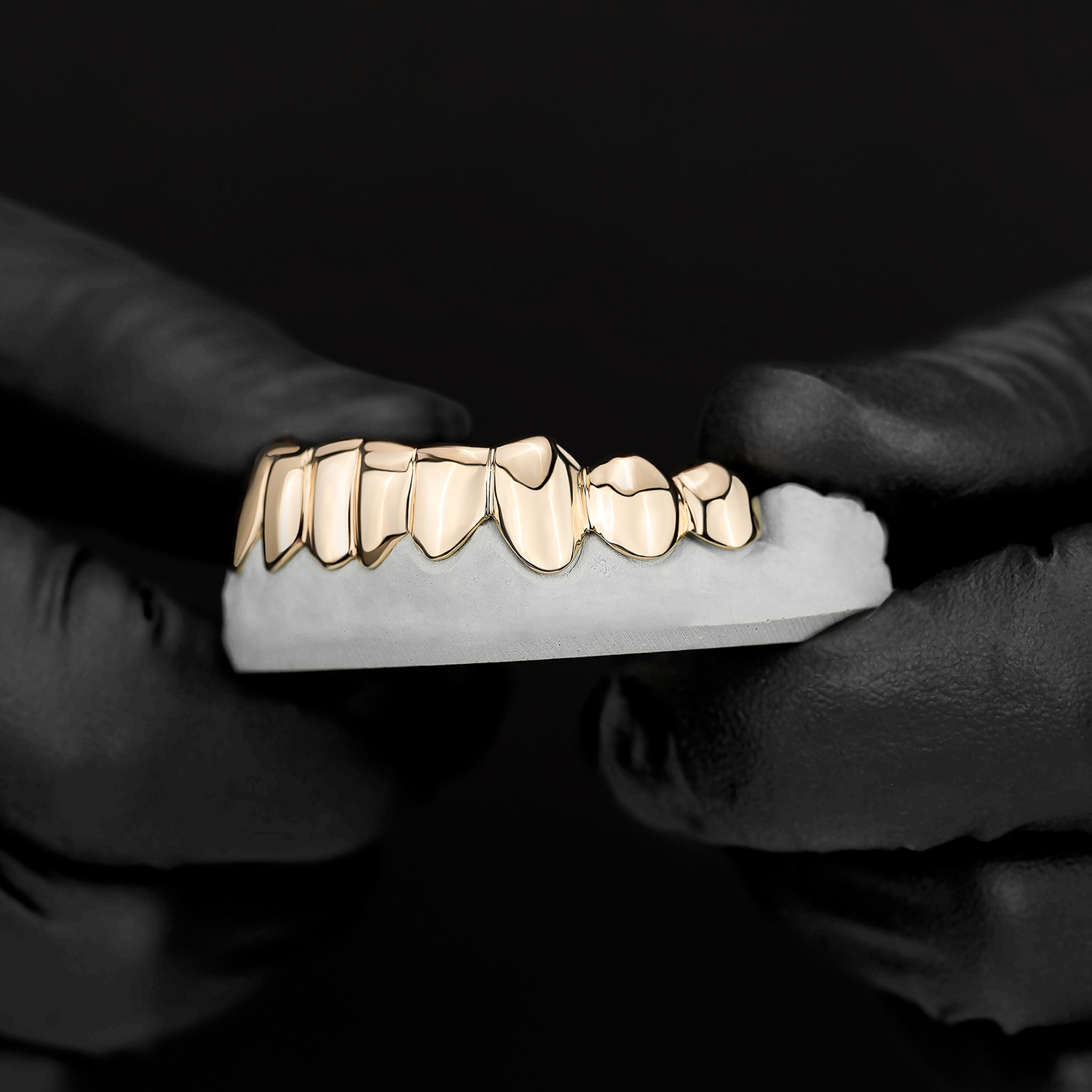 Yellow Gold Polished Solid Classic Grillz | Buy Custom Grillz Online