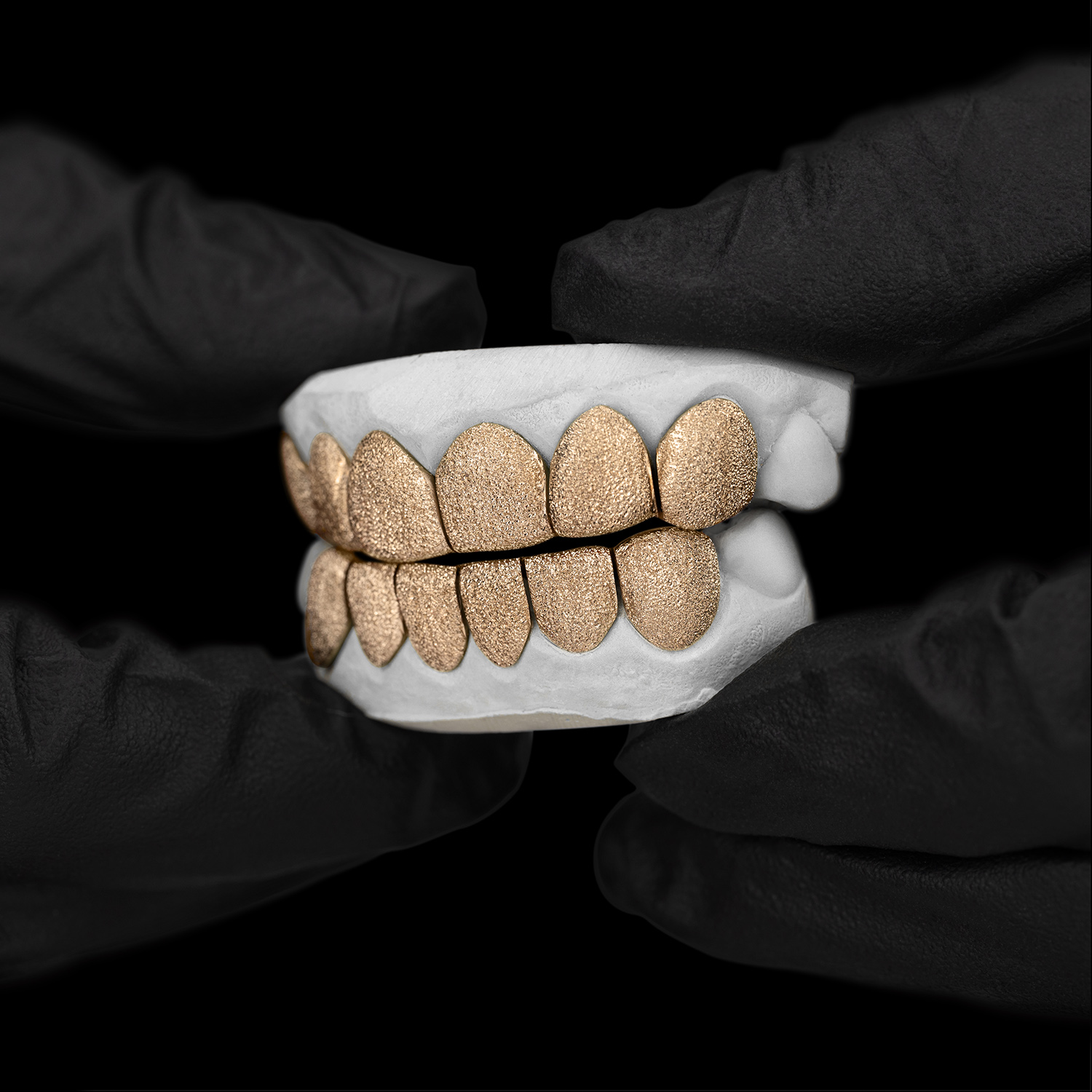 Yellow Gold Full Diamond Dust Grillz Get Custom Fit Grillz