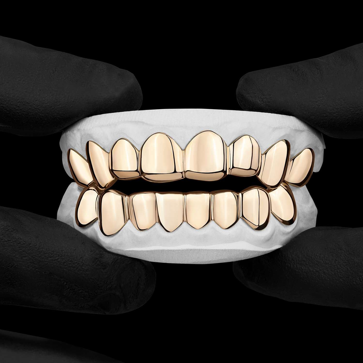 Yellow Gold Polished Solid Classic Grillz | Buy Custom Grillz Online